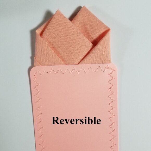 New - Peach Cotton Pre-Folded Pocket Square Handkerchief Insert - Picture 5 of 7